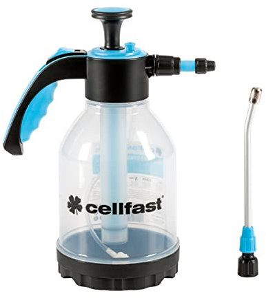 Cellfast Pulverizador a presión para aspersión y Cuidado con Fertilizantes líquidos y Productos fitosanitarios, Boquilla Ajustable, Lanza de Aluminio, Capacidad: 1,5 l