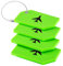 DUOUPA Etiquette de bagage avec étiquette d'adresse, en silicone, avec câble en acier inoxydable, pour bagages, valise, sac, sac à main (vert) - Lot de 4