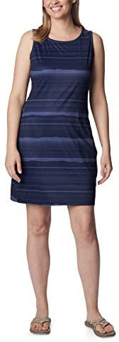 Columbia Damen Chill River Bedrucktes Kleid, Nachtaktiv/Horizonten-Streifen, X-Large