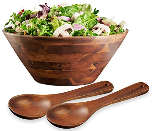 Table Concept Salatschüssel und Salatbesteck Set, Akazienholz Salatschüsseln, Obstschale, Servierschalen, Heimdekoration Einweihungsgeschenke, 30,5 cm