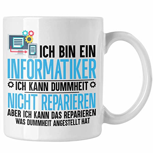 Trendation - Informatiker Tasse Geschenk Programmierer Nerd Coder Geschenkidee Lustiger Spruch (Weiß)