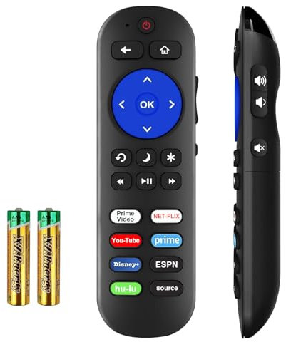 IR Remote for Roku Players and Roku TV Remote, Not for Roku Stick, Compatible with Roku 1 2 3 4, Express/+, Premiere/+, Ultra/LT, Power and Volume Buttons Require Learning Old TV Remote to Setup