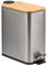 bremermann Abfalleimer mit Bambus-Deckel, Bad-Mülleimer mit Soft-Close, 5 l (Metallisch)