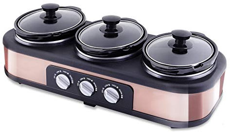 FAZRPIP Tower Three Pot Slow Cooker, Warmer and Buffet Server, Litre Cooking Pots, for Buffet Catekitchen Party