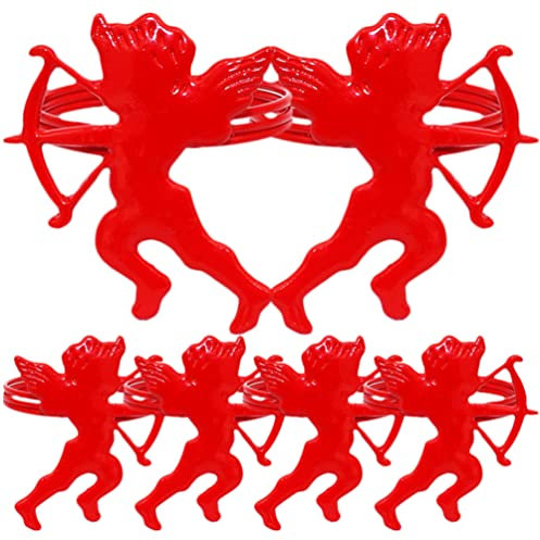 SHERCHPRY 6st Serviettenring Serviettenring Engel-serviettenringe Serviettenverschluss Serviettenringhalter Serviettenhalter Herz Serviettenkreishalter Herzförmig Dekorationen Legierung