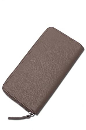 Sam Sailor Leder Geldbörse für Frauen RFID & NFC blockierende Damen Geldbörse 16 Kartenfächer 2 Bargeldfächer mit Innentasche mit Reißverschluss Lange Damen Geldbörse Damen Geldbörse, beige,
