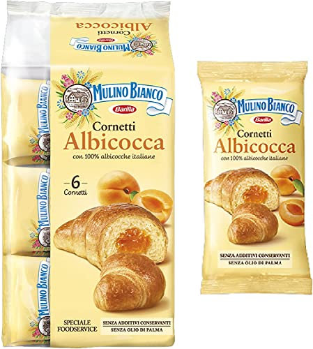 Mulino Bianco Cornetti con Crema all'Albicocca 100% Italiane Maxi Confezione 300gr - Speciale Food Service