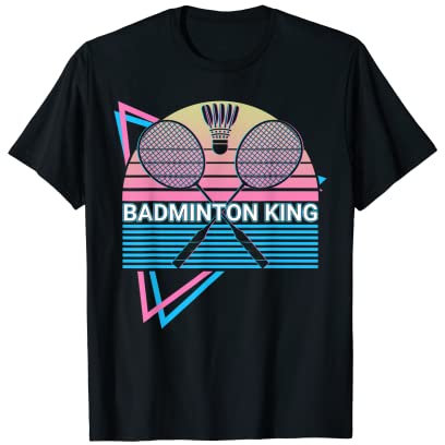 Lustiger Badminton Retro Badminton King T-Shirt