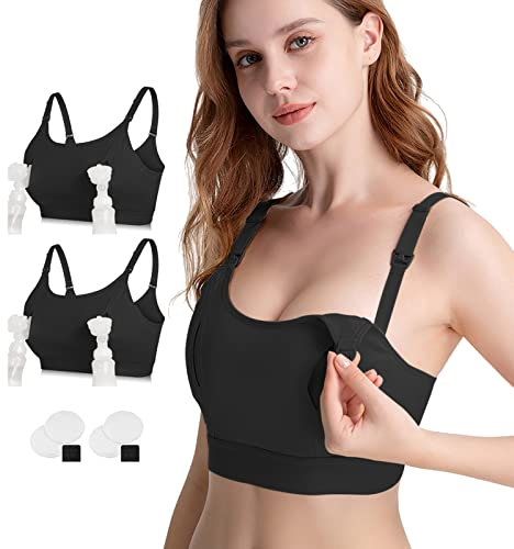 4HOW Pump-BH, freihändig, Still-BHs zum Stillen, verstellbare Milchpumpen, Halte- und Still-BH, Übergröße