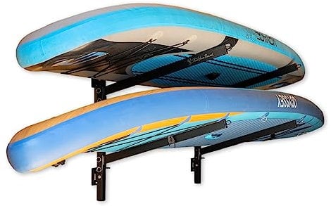 StoreYourBoard Standup Paddleboard und Surfboard Aufbewahrungsregal, 2 SUP verstellbare Wandhalterung, strapazierfähig, hält 90 kg