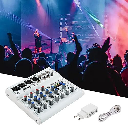 7 Kanal Stereo Live Mixer, Audio Mixer 7 Kanal Musik Mixer, DJ Mixer Board Karaoke Mixer Audio Interfac, 88 Arten von DPS Digitaleffekte für Studio Mixer