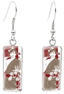 Haikyuu Anime Volleyball Jungen Zeichnung Glas Cabochon Handarbeit Rechteck Fischhaken baumeln Ohrringe