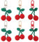 craspire 6 Pcs Crochet Cerise Porte-Clés Laine à Tricoter en Peluche Porte-Clés 3 Couleurs Fruits Doux Suspendu Pendentif Charme Porte-Clés pour Sac à Main Écouteur Sac Portefeuille Sac à Dos