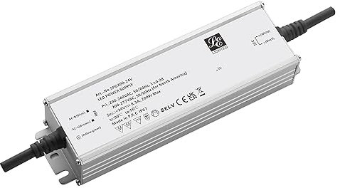 LIGHTEU®, controlador LED 200W 24V 8.33A Transformador de fuente de alimentación LED de aluminio sin zumbidos, carga estable, cable de conexión sin enchufe IP67, 5 años de garantía SPG200-24V