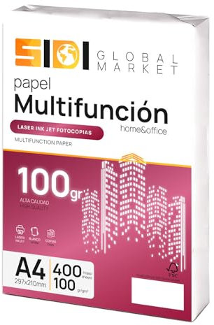 A4-Papier, 100 g, Druckerpapier A4, Packung für Schule, Arbeit oder Privatgebrauch, A4-Blätter für Kopierer und Mehrzweck, DIN A4-Papier extra weiß – SIDI (400 h, 100 g)