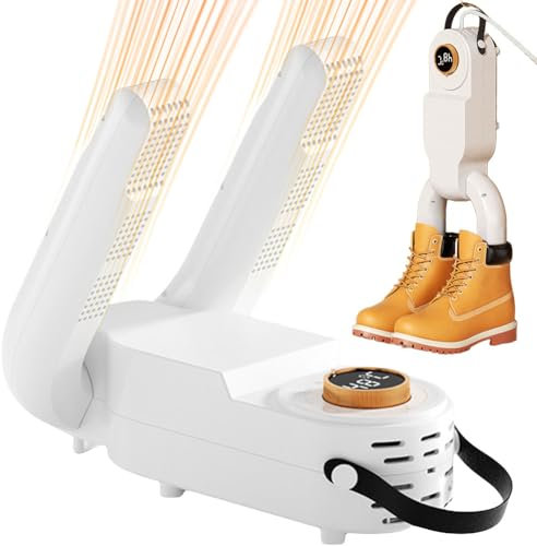 Asslye Schuhtrockner Elektrisch, Faltdesign Shoe Dryer, UV Desinfektion Tragbarer Stiefeltrockner mit Timer für Skischuhe Socken Schuhe Handschuhe (EU-Stecker)