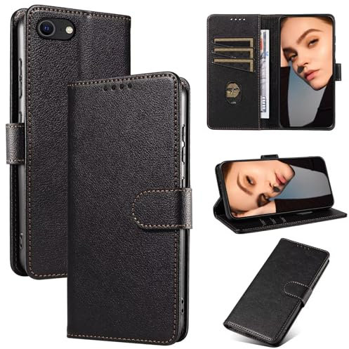 FMPCUON Cover per iPhone 6 Plus/iPhone 6S Plus,Premium Pelle PU Portafoglio con Supporto Flip Libro Libretto Custodia [Protezione Completa] [Slot per Scheda] [Supporto Stand] per - Nero