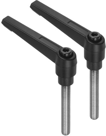 QUARKZMAN 2 Stück Klemmhebel Griff M8 x 50mm Außengewinde Schraube Edelstahl 304 mit Zinklegierung Verstellbare Handgriff Spannhebel für Werkzeugmaschinen Schweißgeräte Druckgeräte, Schwarz