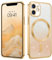 GUAGUA Magnetisch für iPhone 12 Mini Hülle, iPhone 12 Mini Handyhülle [Kompatibel mit MagSafe] Glitzer Schutzhülle mit Magnet Stoßfeste Kratzfeste Weiche TPU Schutzschale Case, (5,4'') Gold