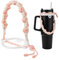 NQEUEPN Wasserflaschengriff für Stanley, Becher und Wasserflaschen 8-40oz Boho Makramee Flaschenhalter Riemen Silikon Wasserflaschen Band Flaschengurt Reisebecher Zubehör