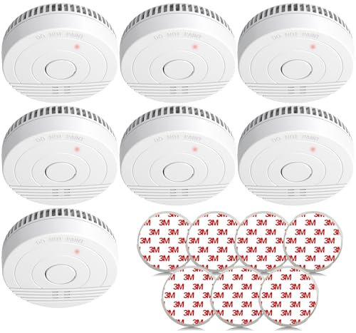 Andyssey GS536GC Batterie Rauchmelder mit Magnethalterung, Feuer Detektor mit Fotoelektrischem Sensor, Zertifiziert DIN EN14604, 85 dB Alarmlautstärke, 7 Stück