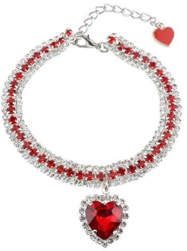 Yopeissn Hundehalsband mit Glänzendem Strass, Katze, Diamant-Schmuck, Halskette, Haustier-Bling-Prinzessin-Halsband, Welpenzubehör, Ersatzteile, A