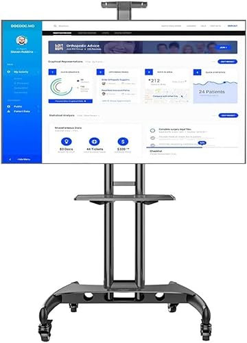 Carrello Porta TV con Ruote, Supporto TV mobile con ruote Rotelle resistenti e antitraccia