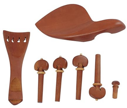 VOCUE Professioneller Saitenhalter aus Holz, Kinnstütze, Stimmwirbel, Endknopf, 4/4-Größe, Violinen-Reparaturzubehör, einfach zu bedienen, 7 Stück