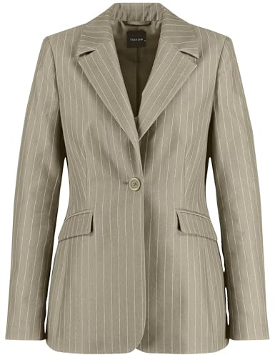 Taifun Damen Eleganter Blazer mit Nadelstreifen Langarm, geknöpfte Armschlitze gestreift