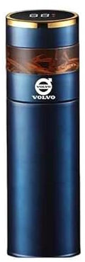Auto Thermobecher für Volvo S80 2006-2011, Doppelwand Edelstahl Travel Mug mit Auslaufsicher Deckel Kaffeetasse Heiß und Kalt Halten Wasserflasch Zubehör,Blue-Gift Set