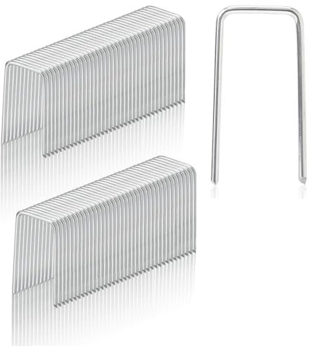 300 Stück Kranz Binden Zubehör 40mm*20mm Strohblumennadeln Stecknadeln Blumen Klammer Pflanzenstecker Patenthaften Robuste Krampen Steckhaften Efeunadeln für Floristikbedarf und Kränze Weiß