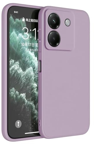 HAFFAN TPU Silikon Hülle kompatibel mit Poco M7 Pro 5G (6.67 inches), Handyhülle Schutzhülle - Gras lila