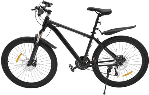 SuhoFutus 26 Zoll Mountainbike 21-Gang-Schaltung, Fahrrad für Jungen, Mädchen, Scheibenbremsen Vorne und Hinten, Mountainbikes mit Verstellbarer Sitz für Bergabenteuer und Stadtfahrten, Schwarz