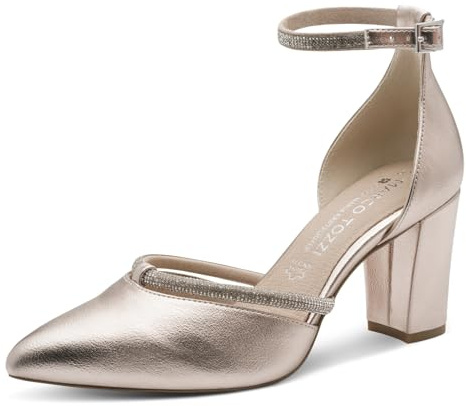 MARCO TOZZI Damen Pumps weiches Feel Me Fußbett Leder Decksohle weiches Innenfutter Modern
