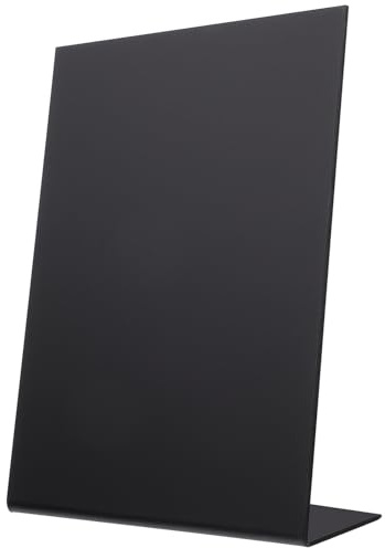 MAGICLULU Acryl Tafel Kleiner Schreibtafel Schwarz mit L Förmigem Ständer Memotafel für Tischdekoration In Restaurants Büros und Kinderzimmern