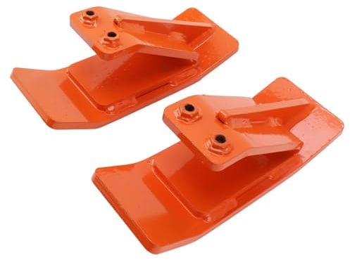 Asixxsix 2pcs Traktor Eimer Schutz, 0,4 Zoll Dicke Schnellbefestigen Traktor Schnee Plügel mit Doppelsperrmuttern & Schrauben, Rasen Traktor Befestigung für Schneeblätter Kies Entfernung