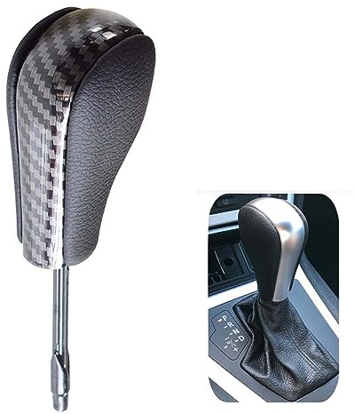 Fouedy HansBall Schaltknauf für Auto, automatischer Schaltknauf, Hebel für b-m-w E39 E46 E53 E60 E61 E63 E64 E83 E81 E82 E87 E90 E91 E92 E93 (Kohlefaser-Long)