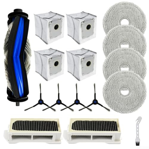 Advokingtap Roboter-Staubsauger-Zubehör-Set Hauptrollbürste Seitenbürste Wischtuch Staubbeutel Filter für ECOVACS für Deebot für Mini-Roboter-Staubsauger Komplettes Set Staubsauger Ersatzteile Set