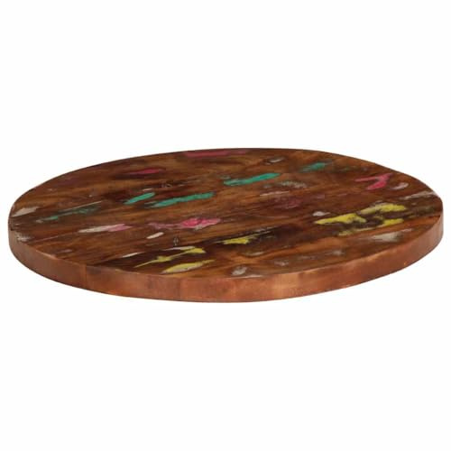 Vevorizon Rund Tischplatte aus massivem Altholz, 40 x 2,5 cm, für Gestell, DIY Bauen, Renovieren, Esszimmer, Wohnzimmer, Büro, Küche, Gastronomie, rustikale Holzoptik