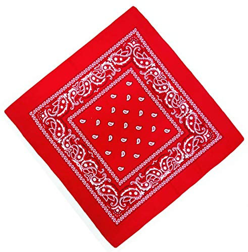 Unbekannt Bandana Kopftuch Halstuch Nickituch Biker Tuch Motorad Tuch verschied. Farben Paisley Muster, Rot, ...
