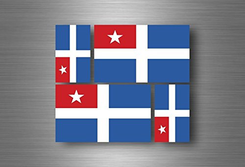 Akacha 4X Aufkleber Sticker Fahne Flagge flaggen Vinyl Kreta griechische griechenland