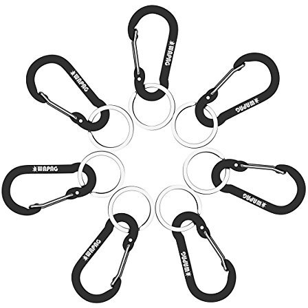 Karabiner 2inch / 5cm Flach im Frühjahr Form Mini Umhängen Clip Haken Schlüssel Andere Kleine Gegenstände für Den Täglichen Indoor Outdoor Leben Rating für Hängematten Camping Wandern (Schwarz)