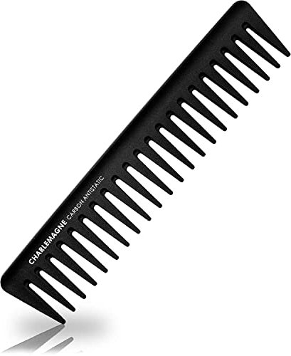 Charlemagne Carbon Haarkamm für Herren - 19 cm, grobzinkig - Antistatischer, bruchsicherer Styling Kamm Männer für Locken & Textur - Haarstyling Männer Friseur Kamm - Made in Germany
