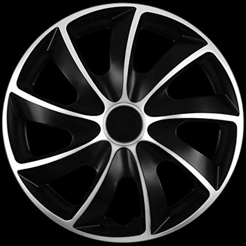 TEILE-24.EU Malinowski Radkappen 16 Zoll Silber-SCHWARZ Premium Line, 4 Stück, Q16S Neu