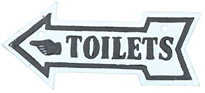Toilet Arrow Loo Cast Iron Sign Plaque Door Wall Fence Post Cafe Shop Pub Hotel