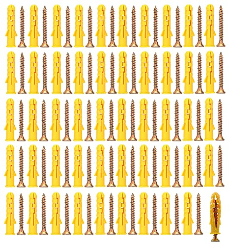 100 Pezzi (50 Paia) di Viti per Tasselli, Set Pratico di Innesti a Muro per Fissaggio Cartongesso, Viti Autofilettanti (M8 x 40 mm)