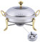 XBSXP Fonduetopf Edelstahl, rundes Chafing Dish Buffet-Set, Käsefrühstück Familie Tägliche Küche Outdoor Camping,Gold,0.66ft