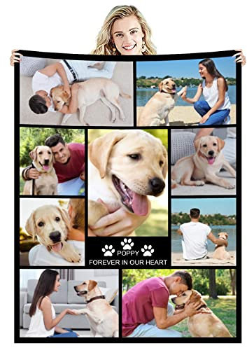 Zmkar Personalisierte Foto Decke Kuscheldecke FotoDecke Mit Eigenen Foto Text Benutzerdefinierte Geburtstag Hochzeit Geschenk Für Erwachsene Baby Haustier Familie Freunde (80x120cm, 9 Fotos)