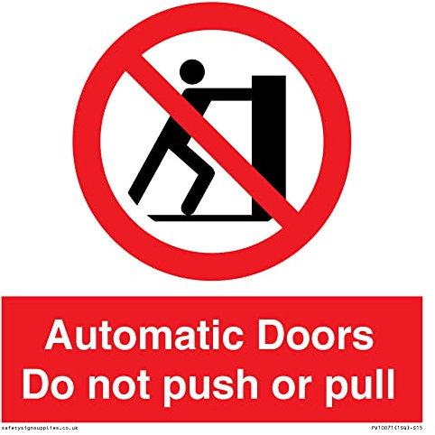 Señal automática para puertas no empujar o tirar – 150 x 150 mm – S15