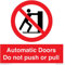 Porte automatiche Non spingere o tirare segno - 150x150mm - S15